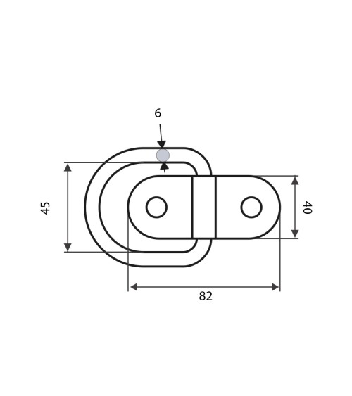 Asa Abatible con Placa de Acero Inoxidable para toldos y Puntos de Amarre
