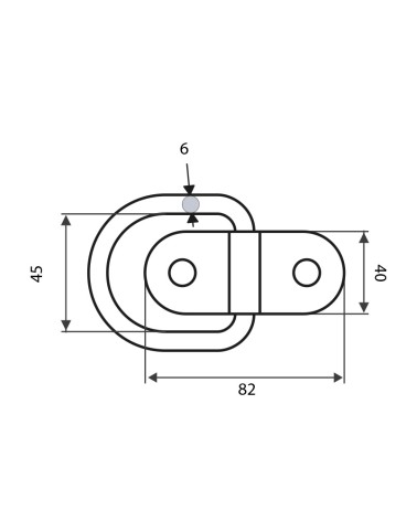 Asa Abatible con Placa de Acero Inoxidable para toldos y Puntos de Amarre