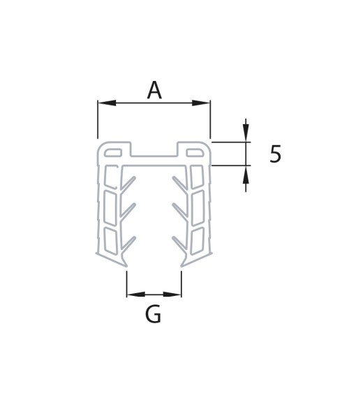 Gomas de Ajuste para Pasamanos Cuadrado según Espesor Cristal