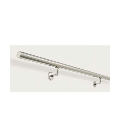 Soporte de Acero Inoxidable 316 Brillo y Satinado para Pasamanos Redondo y Anclaje a Pared Redondo