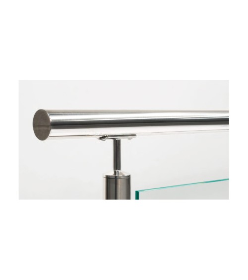 Soporte de Unión de Poste Redondo y Pasamanos Redondo de Acero Inoxidable 316 Brillo y Satinado