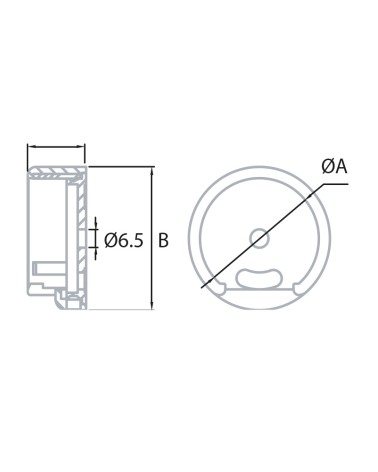 Tapón a Pared para Poste Redondo de Acero Inxoidable 316 Brillo y Satinado