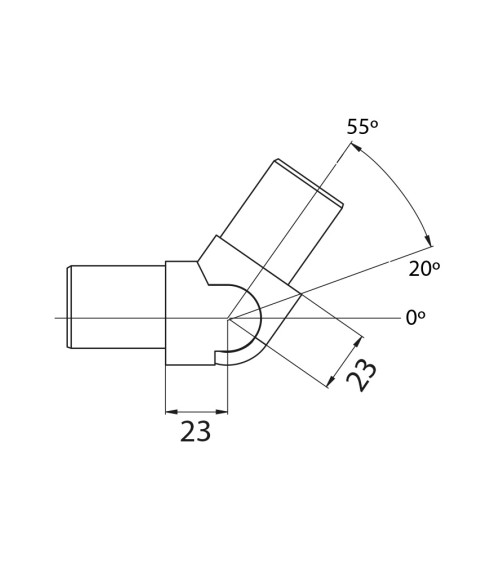 Codo giratorio de Acero Inoxidable 316 Brillo y Satinado para Redondo 42,4 mm