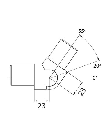 Codo giratorio de Acero Inoxidable 316 Brillo y Satinado para Redondo 42,4 mm