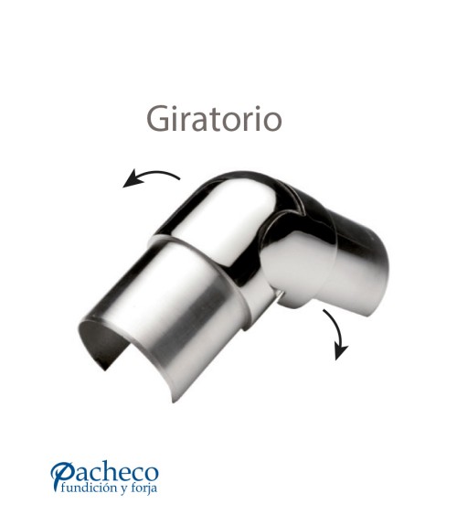 Codo giratorio Acero Inoxidable 316 Brillo y Satinado para Redondo 42,4 mm