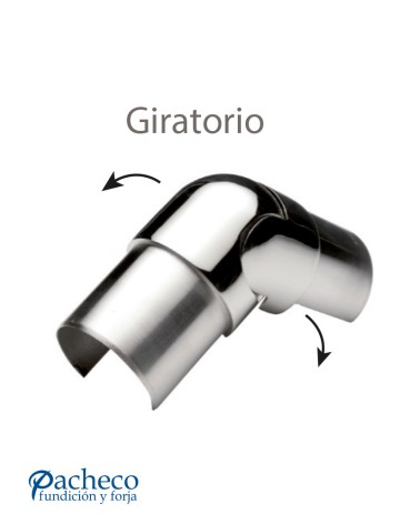 Codo giratorio Acero Inoxidable 316 Brillo y Satinado para Redondo 42,4 mm