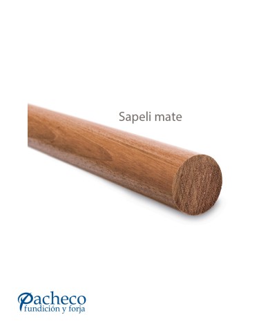Pasamanos Redondo de Madera de Sapeli de 45 mm Diámetro para Barandillas y Escaleras