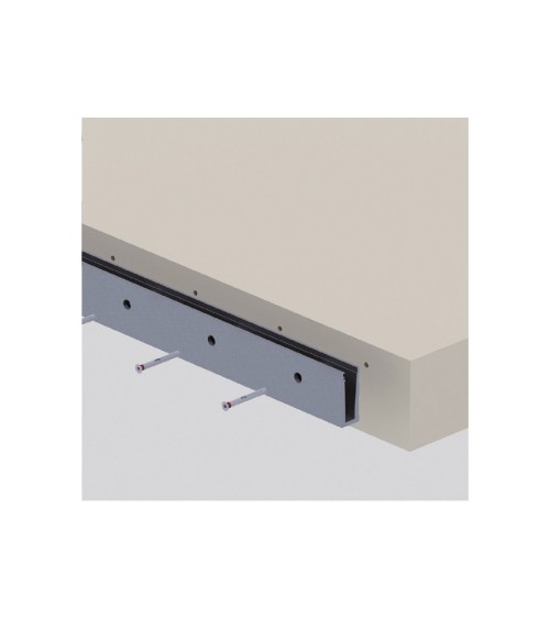 Perfil Lateral de Aluminio para Fijación de Barandillas de Cristal - Montaje sobre el Canto