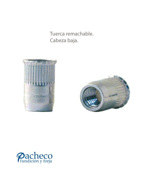 Tuerca Remachable Cabeza Baja A2 para Acero Inoxidable