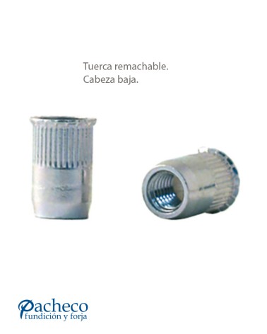 Tuerca Remachable Cabeza Baja A2 para Acero Inoxidable