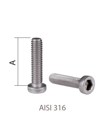 Tornillo Allen Cabeza Cilíndrica Baja AISI 316 (M4-M8)