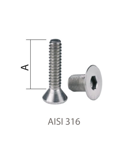 Tornillo Allen Cabeza Avellanada AISI 316 (M4-M6)