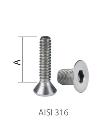 Tornillo Allen Cabeza Avellanada AISI 316 (M4-M6)