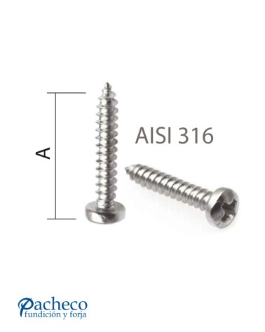 Tornillo Avellanado AISI 316 para Acero Inoxidable