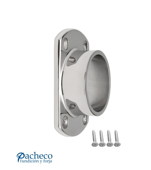 Base a Pared Redonda de Acero Inoxidable 316 Brillo y Satinado con Prisionero M5