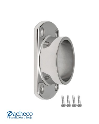 Base a Pared Redonda de Acero Inoxidable 316 Brillo y Satinado con Prisionero M5