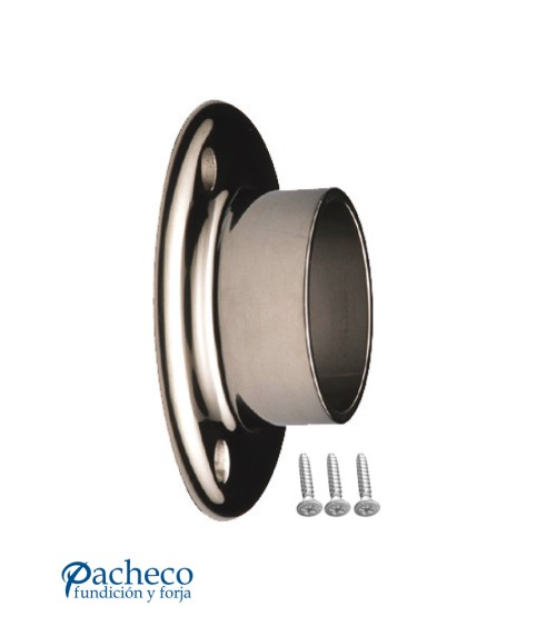 Base a Pared Redonda de Acero Inxoidable 316 Brillo y Satinado para Apriete con Prisionero