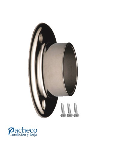 Base a Pared Redonda de Acero Inxoidable 316 Brillo y Satinado para Apriete con Prisionero