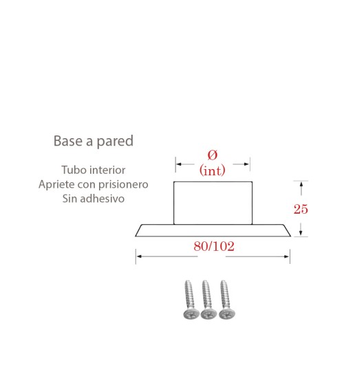 Base a Pared Redonda de Acero Inxoidable 316 Brillo y Satinado para Apriete con Prisionero