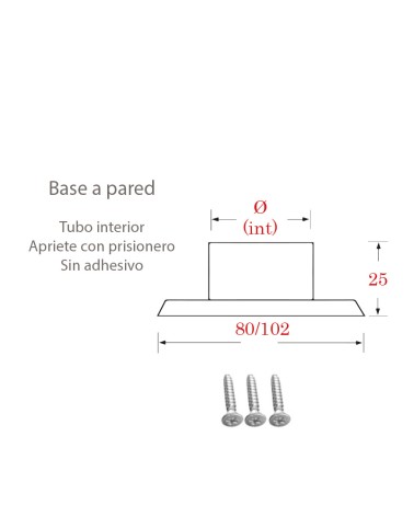 Base a Pared Redonda de Acero Inxoidable 316 Brillo y Satinado para Apriete con Prisionero