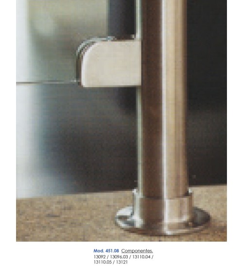 Base a Pared Redonda de Acero Inxoidable 316 Brillo y Satinado para Apriete con Prisionero