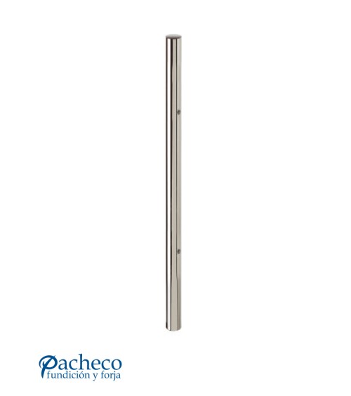 Poste Redondo 43 mm de Acero Inoxidable 316 Brillo y Satinado con Rosa Métrica M8 Lateral