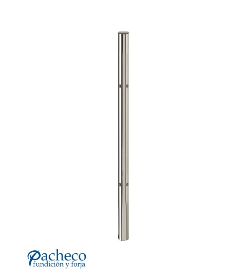 Poste Redondo 43 mm de Acero Inoxidable 316 Brillo y Satinado con Rosa Métrica M8 a 90º