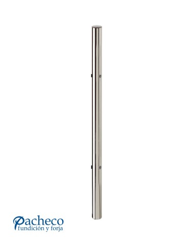 Poste Redondo 43 mm de Acero Inoxidable 316 Brillo y Satinado con Rosa Métrica M8 a 180º