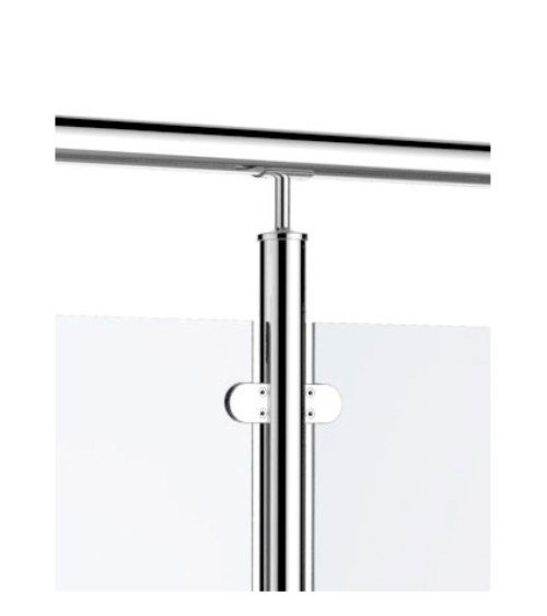 Poste Redondo 43 mm de Acero Inoxidable 316 Brillo y Satinado con Rosa Métrica M8 a 180º