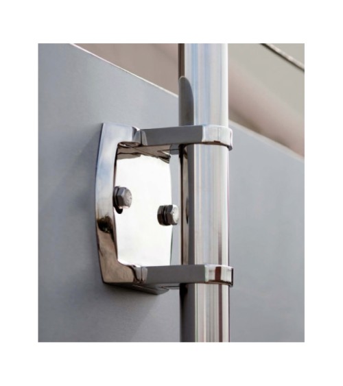 Poste Redondo 43 mm de Acero Inoxidable 316 Brillo y Satinado con Rosa Métrica M6 Lateral