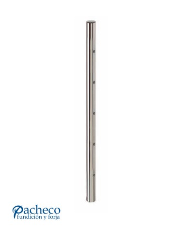 Poste Redondo 43 mm de Acero Inoxidable 316 Brillo y Satinado con Rosa Métrica M6 Lateral