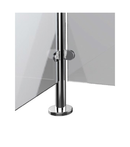 Poste Redondo 43 mm de Acero Inoxidable 316 Brillo y Satinado con Rosa Métrica M8 a 90º y Anclaje en la Base