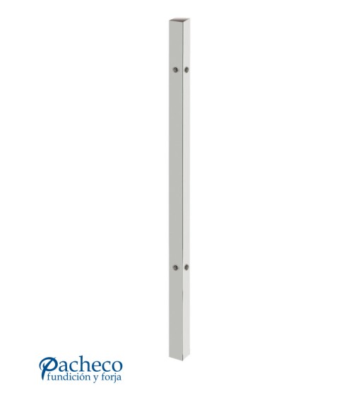 Poste Cuadrado 40 mm de Acero Inoxidable 316 Brillo y Satinado con Rosa Métrica M8 a 90º