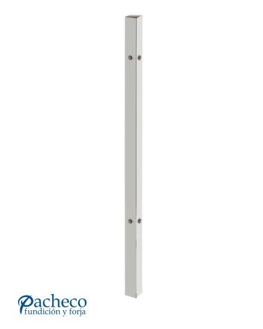 Poste Cuadrado 40 mm de Acero Inoxidable 316 Brillo y Satinado con Rosa Métrica M8 a 90º