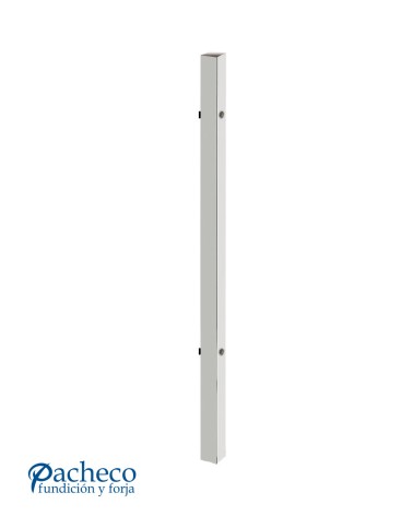 Poste Cuadrado 40 mm de Acero Inoxidable 316 Brillo y Satinado con Rosa Métrica M8 a 180º