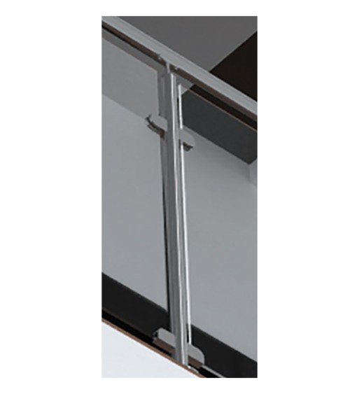 Poste Cuadrado 40 mm de Acero Inoxidable 316 Brillo y Satinado con Rosa Métrica M8 a 180º