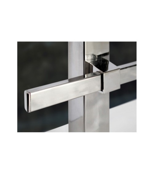 Poste Cuadrado 40 mm de Acero Inoxidable 316 Brillo y Satinado con Rosa Métrica M6 Lateral