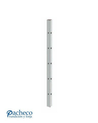 Poste Cuadrado 40 mm de Acero Inoxidable 316 Brillo y Satinado con Rosa Métrica M6 a 90º