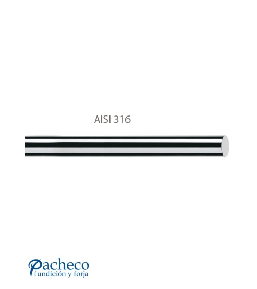 Tubo Macizo de Acero Inoxidable 316 Brillo y Satinado Redondo 12 mm para Pasamanos y Postes de Inox
