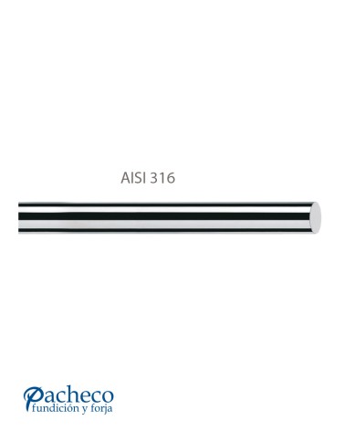Tubo Macizo de Acero Inoxidable 316 Brillo y Satinado Redondo 12 mm para Pasamanos y Postes de Inox