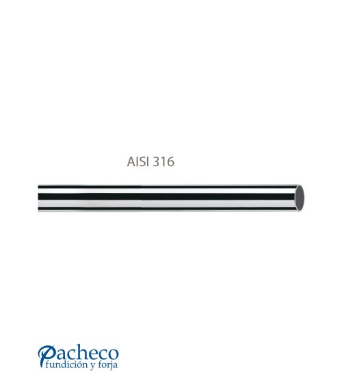 Tubo Redondo de Acero Inoxidable 316 Brillo y Satinado 1 mm Espesor