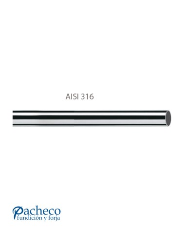 Tubo Redondo de Acero Inoxidable 316 Brillo y Satinado 1 mm Espesor