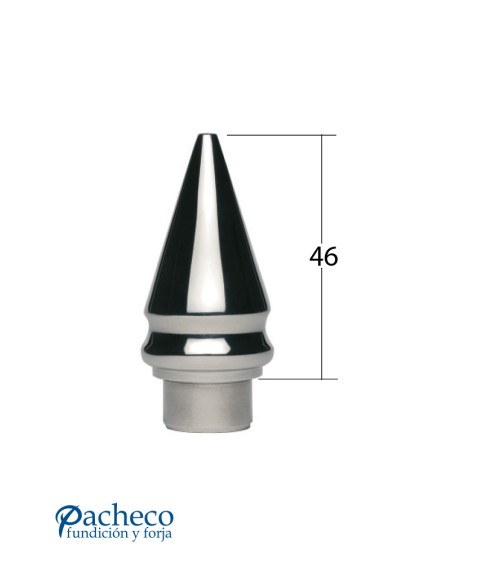 Remate Lanza de Acero Inoxidable 316 Brillo y Satinado para Poste Redondo 20 mm