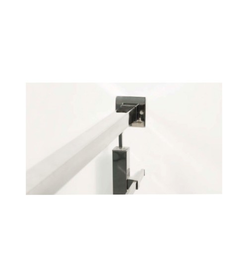 Base a Pared Cuadrada para poste Cuadrado de Acero Inxoidable 316 Brillo y Satinado