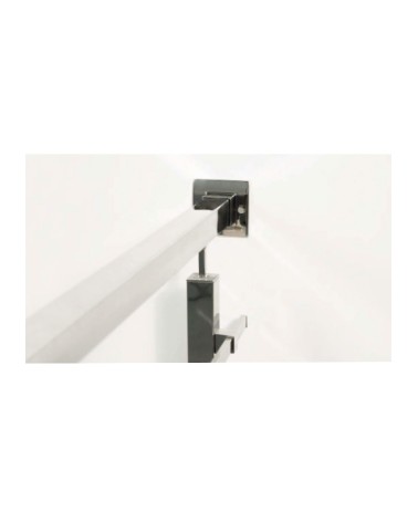 Base a Pared Cuadrada para poste Cuadrado de Acero Inxoidable 316 Brillo y Satinado