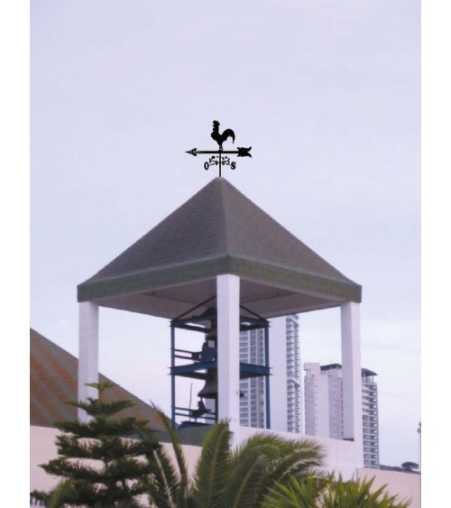 Veleta de Hierro Gallo para Tejado - Veleta de Viento con Cazoletas Decorativa Fabricada en España