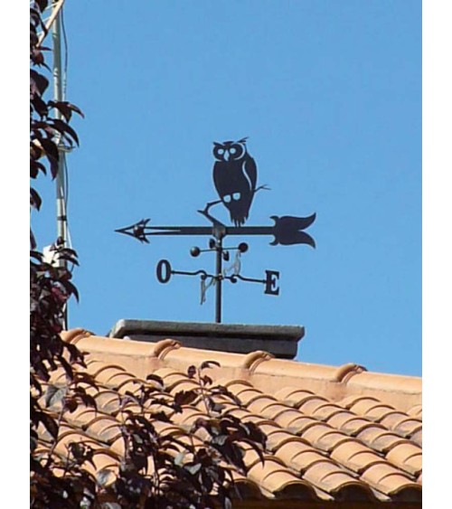 Veleta de Hierro Búho para Tejado - Veleta de Viento con Cazoletas Decorativa Fabricada en España