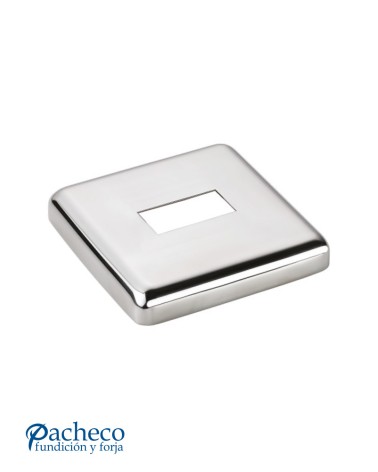 Base Cuadrada con Cantos Redondeados y Ranura para Pletina de Acero Inxoidable 316 Brillo y Satinado