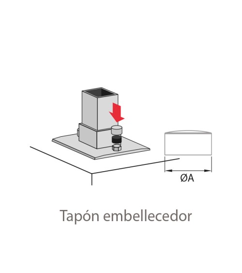 Tapón Embellecedor para Poste Redondo de Acero Inox 316 Brillo y Satinado