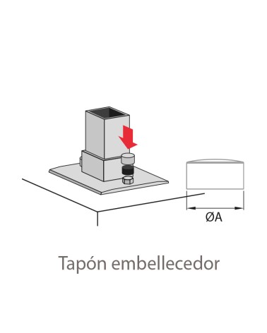 Tapón Embellecedor para Poste Redondo de Acero Inox 316 Brillo y Satinado